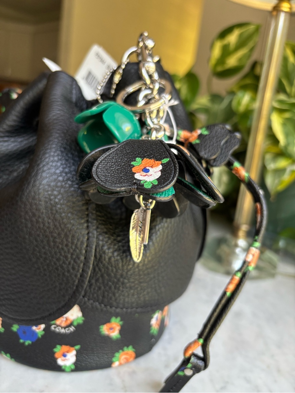 NWT Coach Limited Edition Petal Shoulder Bag with Matching Bag Charm - Picture 11 of 14